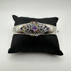 NWOT multi-gemstone designed bracelet in sterling silver!